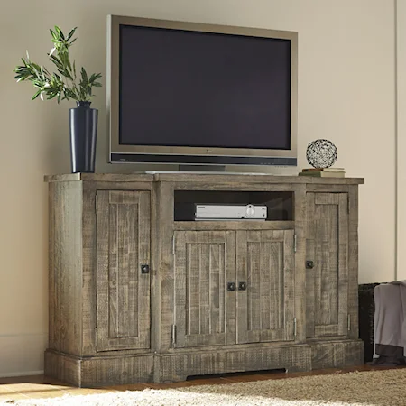 Rustic Breakfront Pine 60" Console